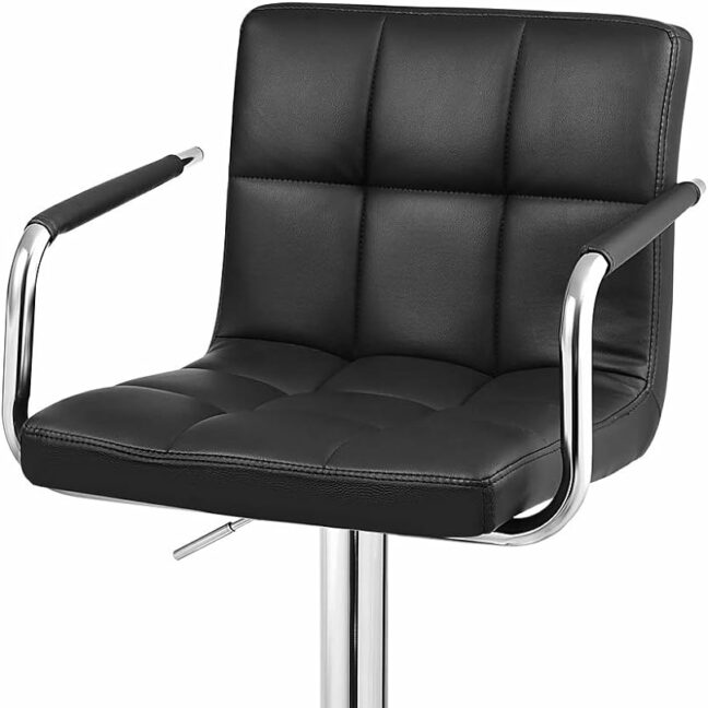 Barové stoličky ARM 2ks ekokoža – čierna