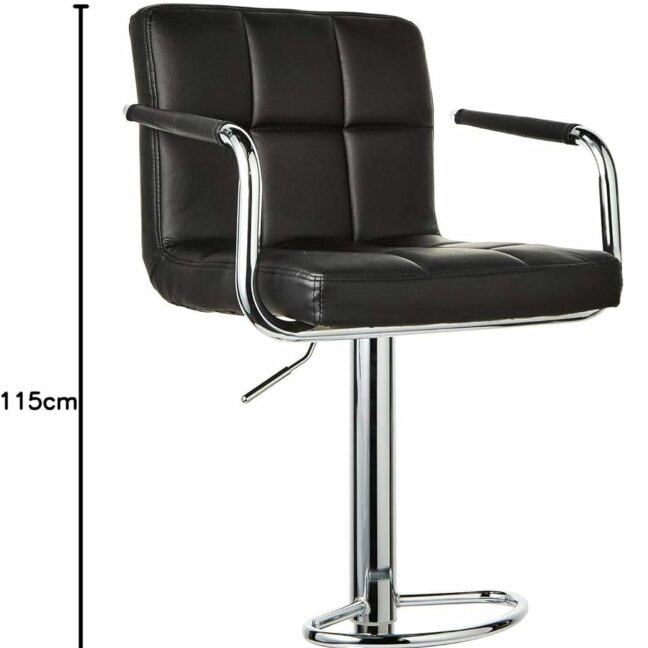 Barové stoličky ARM 2ks ekokoža – čierna