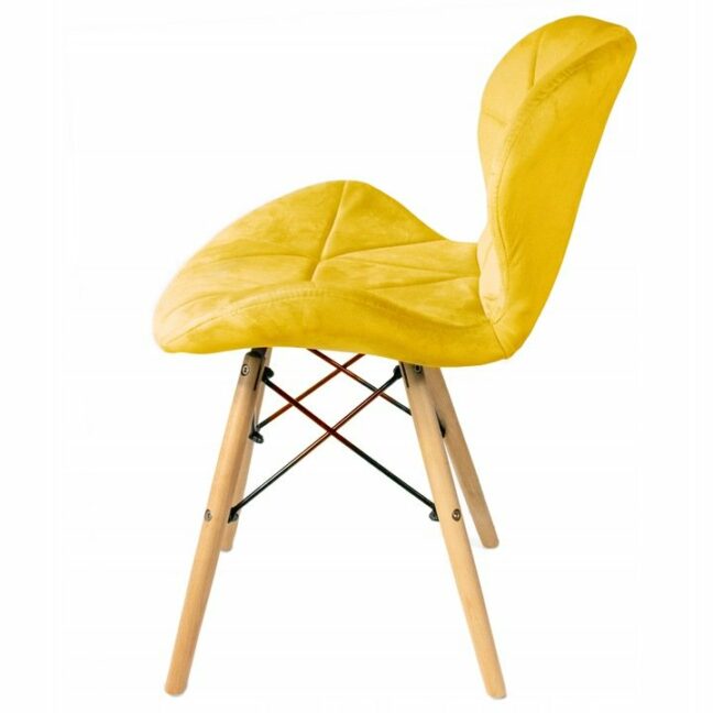 Jedálenská stolička LAGO zamat – žltá