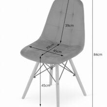 Jedálenská stolička DUMO zamat – sivá