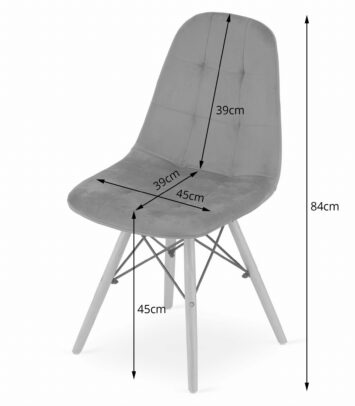 Jedálenská stolička DUMO zamat – sivá