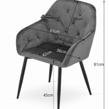Jedálenská stolička FORIO zamat – sivá