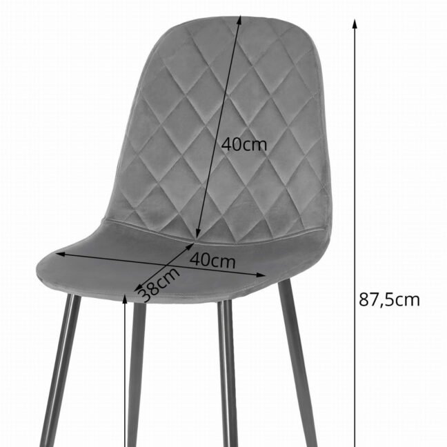 Jedálenská stolička ASTI zamat – sivá