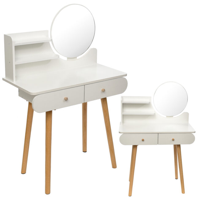 Toaletný stolík v škandinávskom štýle – biela