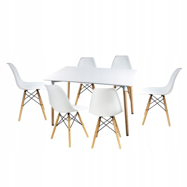 Jedálenský stôl v škandinávskom štýle obdĺžnikový – biely