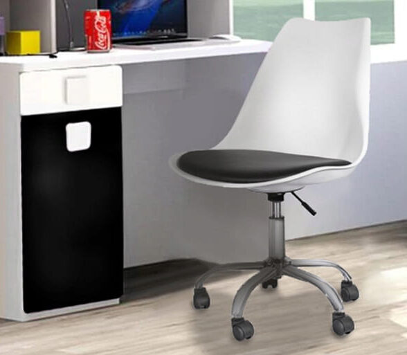 Kancelárska stolička Alba – Biela/čierna