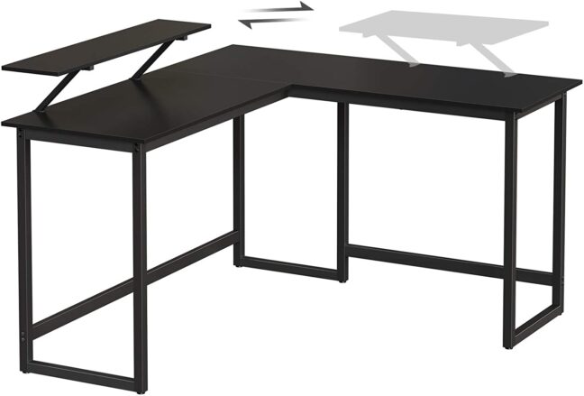 Rohový kancelársky stôl140x130x91 cm – čierny
