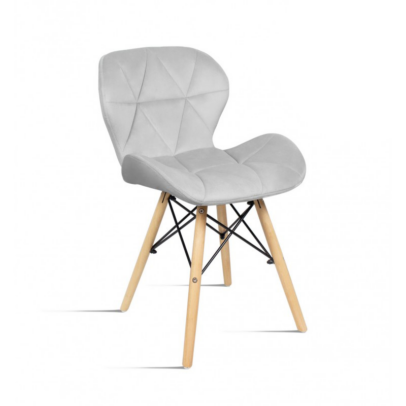 Jedálenská stolička LAGO zamat – svetlosivá