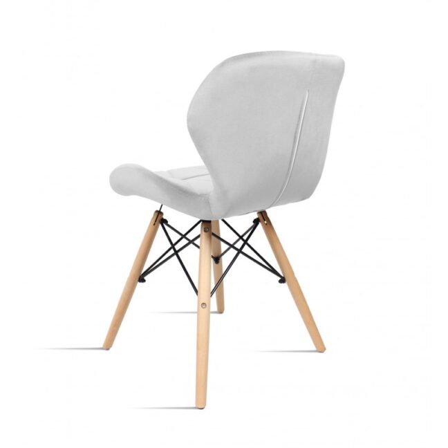 Jedálenská stolička LAGO zamat – svetlosivá