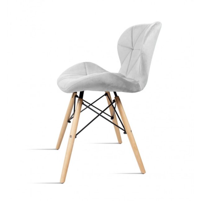 Jedálenská stolička LAGO zamat – svetlosivá