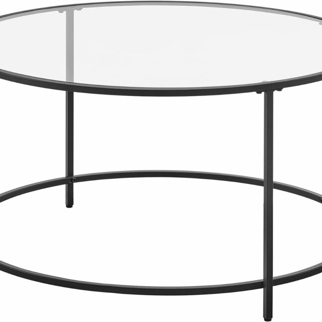 Okrúhly konferenčný stolík s čiernym rámom