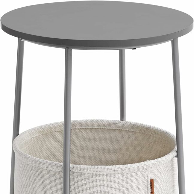 Odkladací stolík – sivý/biely
