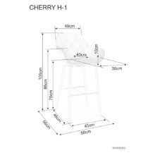 Barová stolička CHERRY – sivá