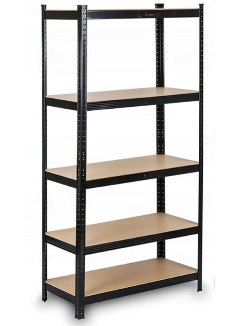 Garážový regál – 5 úrovňový / čierny 150x75x30
