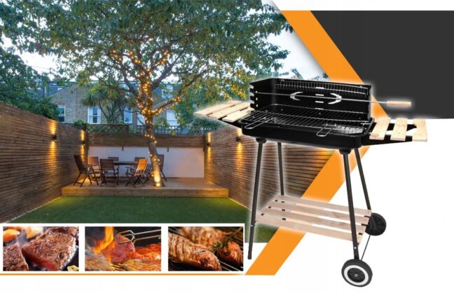 Záhradný gril obĺžnikový na kolesách Dr. Grill