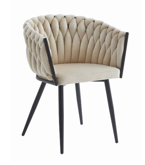 Jedálenská stolička ORION – zamat/béžová