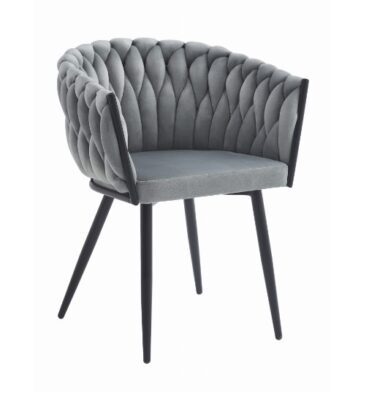 Jedálenská stolička ORION – zamat/sivá