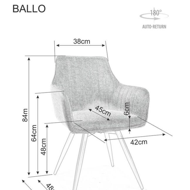 Jedálenská stoličky Ballo Brego – béžová