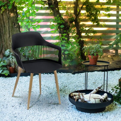 Záhradná stolička Cornido – čierna