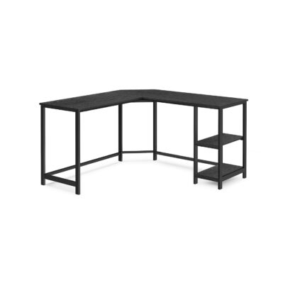 Rohový kancelársky stôl v tvare L – čierny