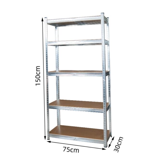 Garážový regál – 5 úrovňový 150x75x30 cm