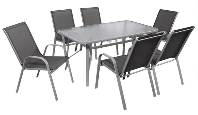 Záhradný kovový nábytok BISTRO – sivý