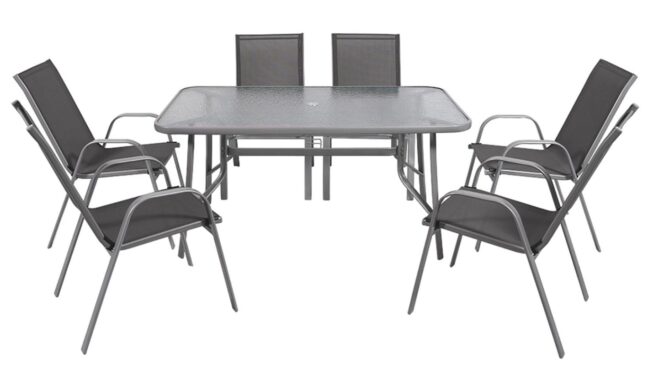 Záhradný kovový nábytok BISTRO – sivý